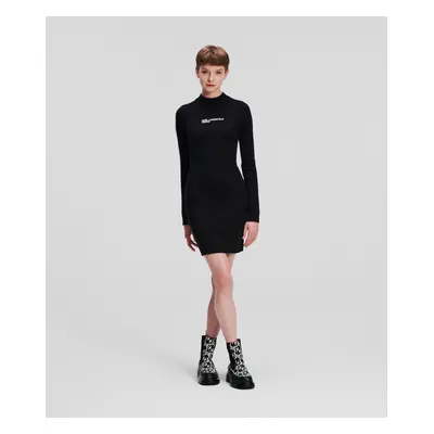 Šaty karl lagerfeld jeans klj lslv knitted dress black