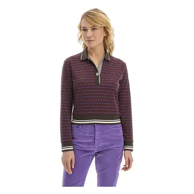 Polokošile la martina woman polo l/s jacquard interl shadpur/cofbean/pica