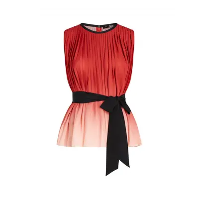 Halenka karl lagerfeld pleated ombre top red gradient