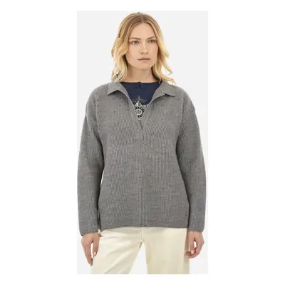 Svetr la martina woman sweater polo alpaca blen medium heather grey