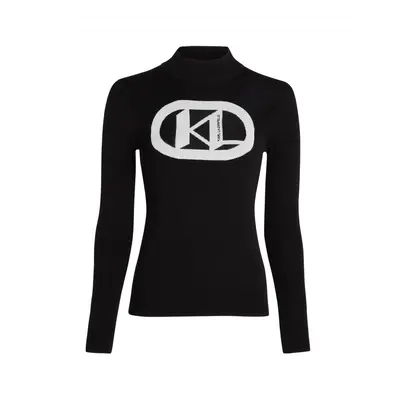 Svetr karl lagerfeld logo turtleneck black/white