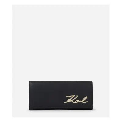 Peněženka karl lagerfeld k/signature cont flap wallet black/gold