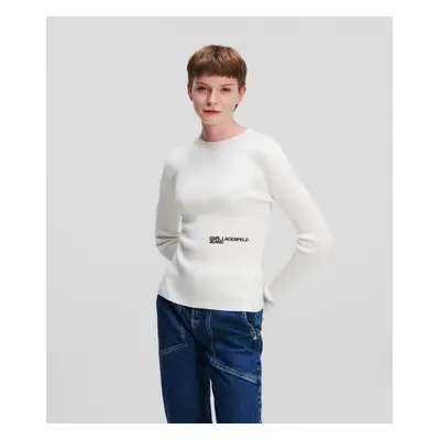 Svetr karl lagerfeld jeans klj lslv fitted sweater offwhite