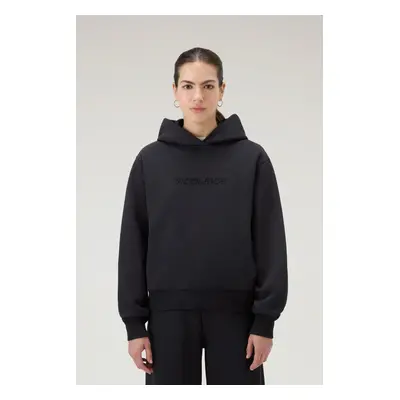 Mikina woolrich woolrich logo hoodie black