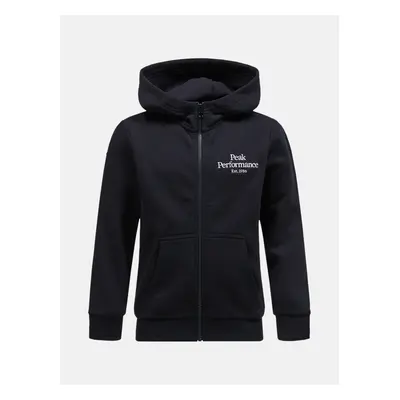 Mikina peak performance jr original zip hood black/grey melange