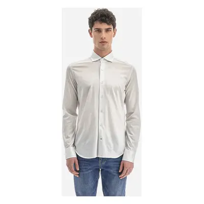 Košile la martina man shirt long sleeves wrinkle optic white