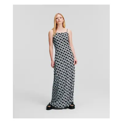 Šaty karl lagerfeld jeans klj slip maxi aop mesh dress black