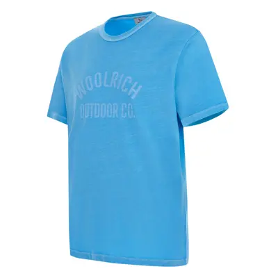 Tričko woolrich light garment dyed t-shirt melton blue