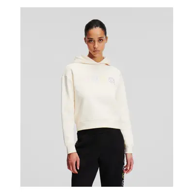 Mikina karl lagerfeld ikonik 2.0 outline hoodie off white