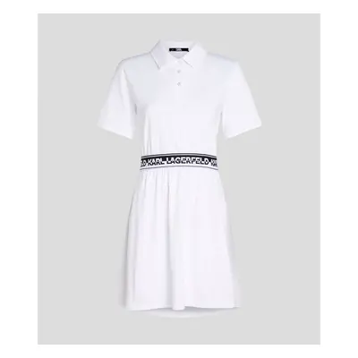 Šaty karl lagerfeld logo tape shirt dress white