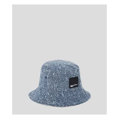 Klobouk karl lagerfeld jeans boucle denim bucket hat light blue denim