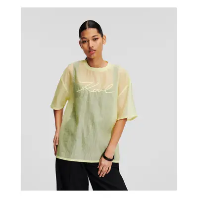 Tričko karl lagerfeld organza t-shirt elfin yellow