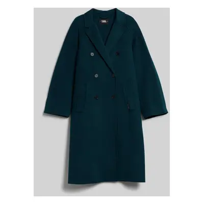 Kabát karl lagerfeld wool blend double face coat everglade