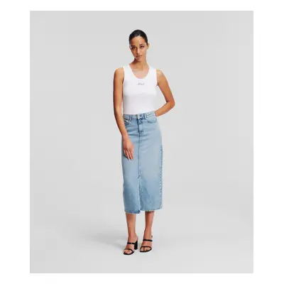 Sukně karl lagerfeld maxi denim skirt light blue denim