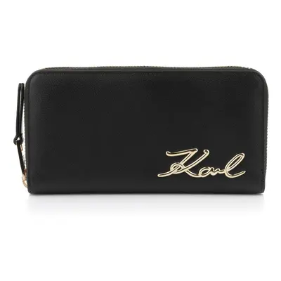 Peněženka karl lagerfeld k/signature 2.0 cont zip wllt black/gold