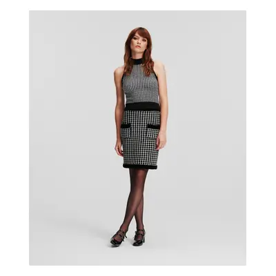 Sukně karl lagerfeld boucle knit skirt black/silver