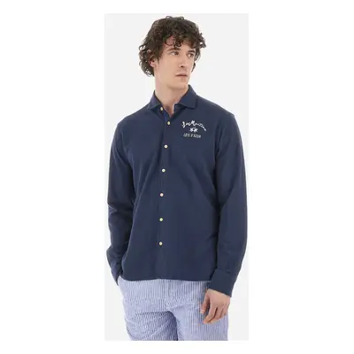 Košile la martina man shirt l/s single jersey ja navy