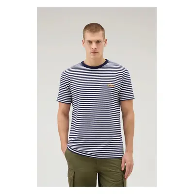 Tričko woolrich striped t-shirt blue stripe