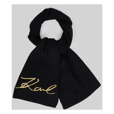 Šála karl lagerfeld k/signature wool knit scarf black