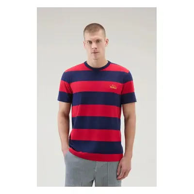 Tričko woolrich striped t-shirt red stripe