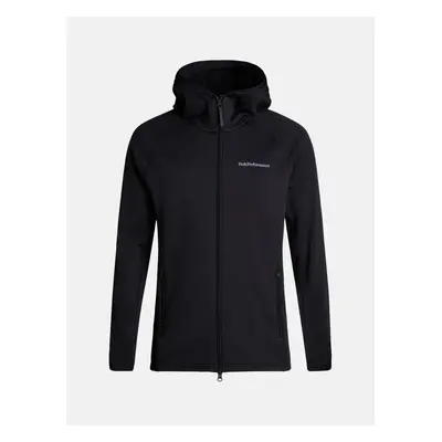 Mikina peak performance chill light zip hood black/grey melange