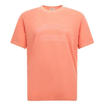 Tričko woolrich light garment dyed t-shirt coral sand