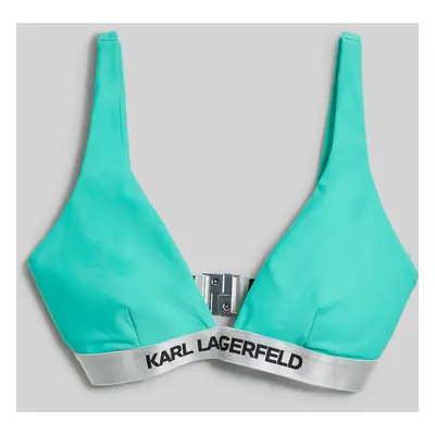 Plavky karl lagerfeld logo triangle top w/ elastic florida keys green