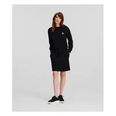 Mikinové šaty karl lagerfeld ikonik 2.0 glitter sweat dress black