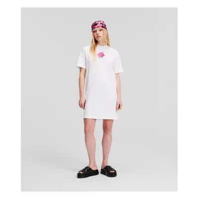 Šaty karl lagerfeld jeans klj sslv logo tee dress white