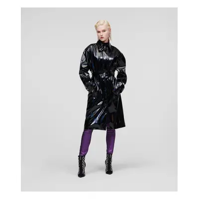 Kabát karl lagerfeld iridescent patent coat iridescent black