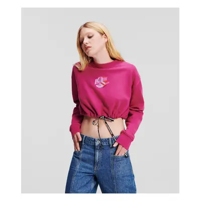 Mikina karl lagerfeld jeans klj relaxed cropped sweat fuchsia