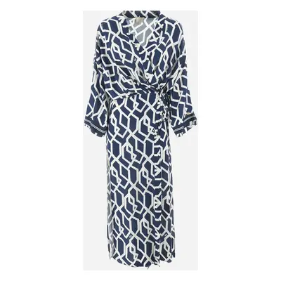 Šaty la martina woman dress printed popelin al orion blue/off white