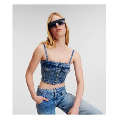 Halenka karl lagerfeld jeans klj recycled denim top dark blue