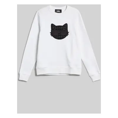 Mikina karl lagerfeld boucle choupette sweatshirt white