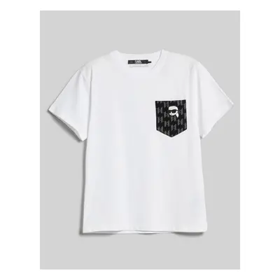 Tričko karl lagerfeld logo pocket t-shirt white