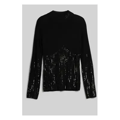 Rolák karl lagerfeld lslv mockneck knit black