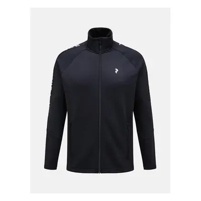 Mikina peak performance rider zip jacket black/grey melange