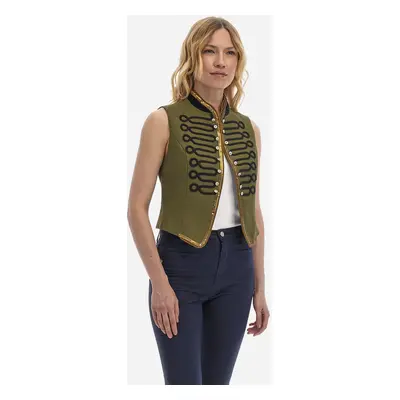 Sako la martina woman sleeveless jacket cotton military olive