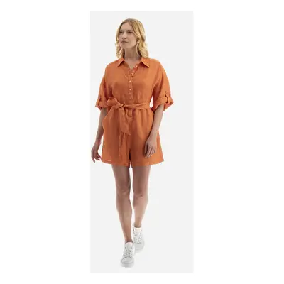 Overal la martina woman dress linen celosia orange