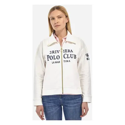 Mikina la martina woman full zip spring fleece off white