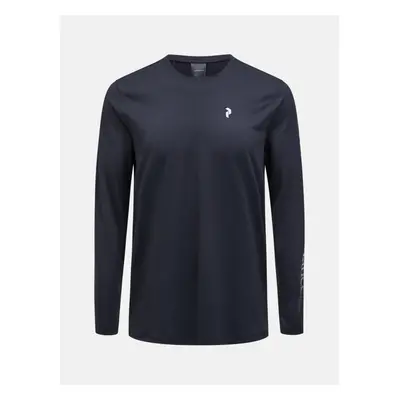 Tričko peak performance m alum light long sleeve black/grey melange