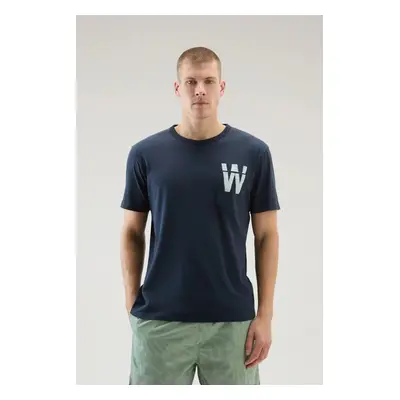 Tričko woolrich flag t-shirt melton blue