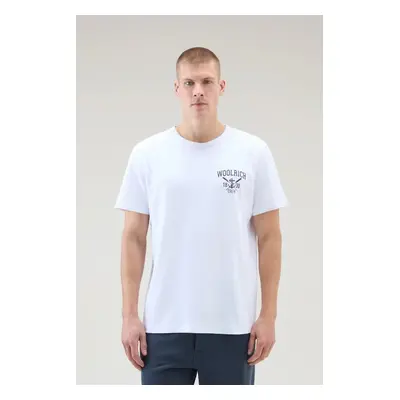 Tričko woolrich navy logo t-shirt bright white