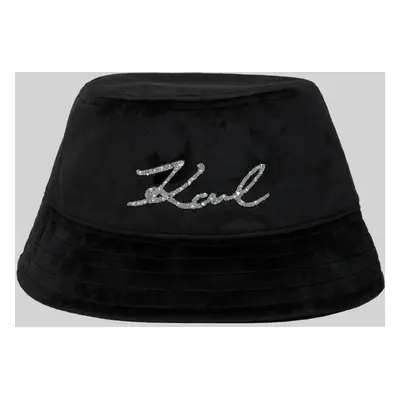 Klobouk karl lagerfeld k/signature velvet buckethat black