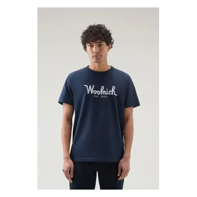 Tričko woolrich embroidered logo t-shirt melton blue