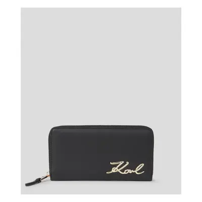 Peněženka karl lagerfeld k/signature 2.0 cont zip wllt black/gold