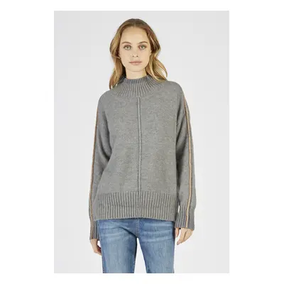 Svetr la martina woman tricot full zip alpaca b medium heather grey