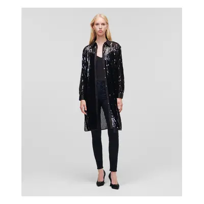 Košile karl lagerfeld long sequin tunic black