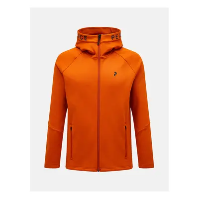 Mikina peak performance m rider zip hood gold flame/motion grey