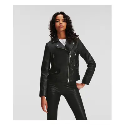 Bunda karl lagerfeld leather biker jacket black